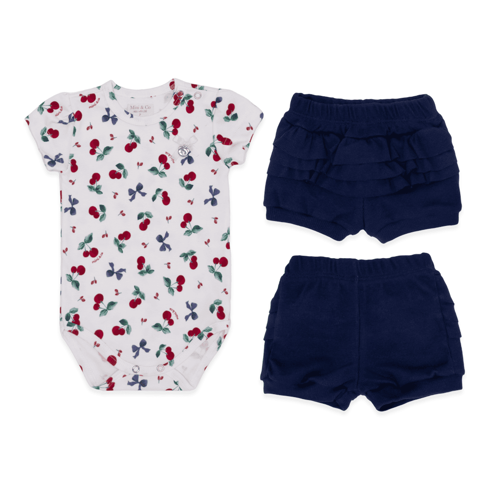Cherry Ruffle Baby Set