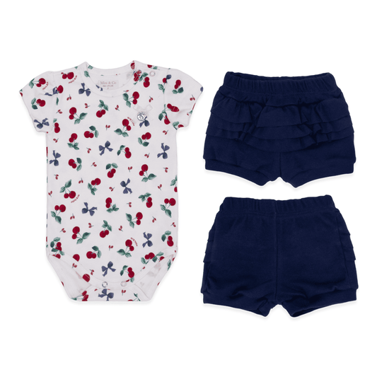 Cherry Ruffle Baby Set