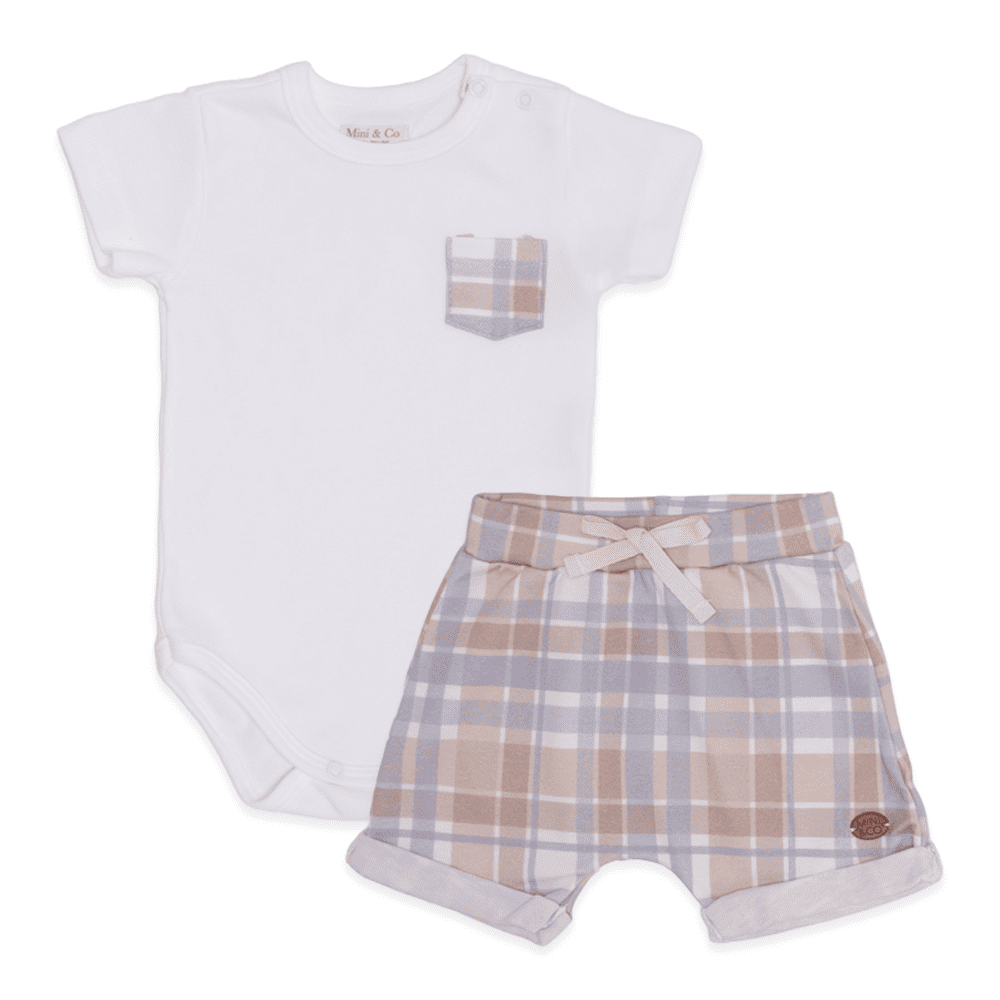Plaid Pocket Summer Baby Set