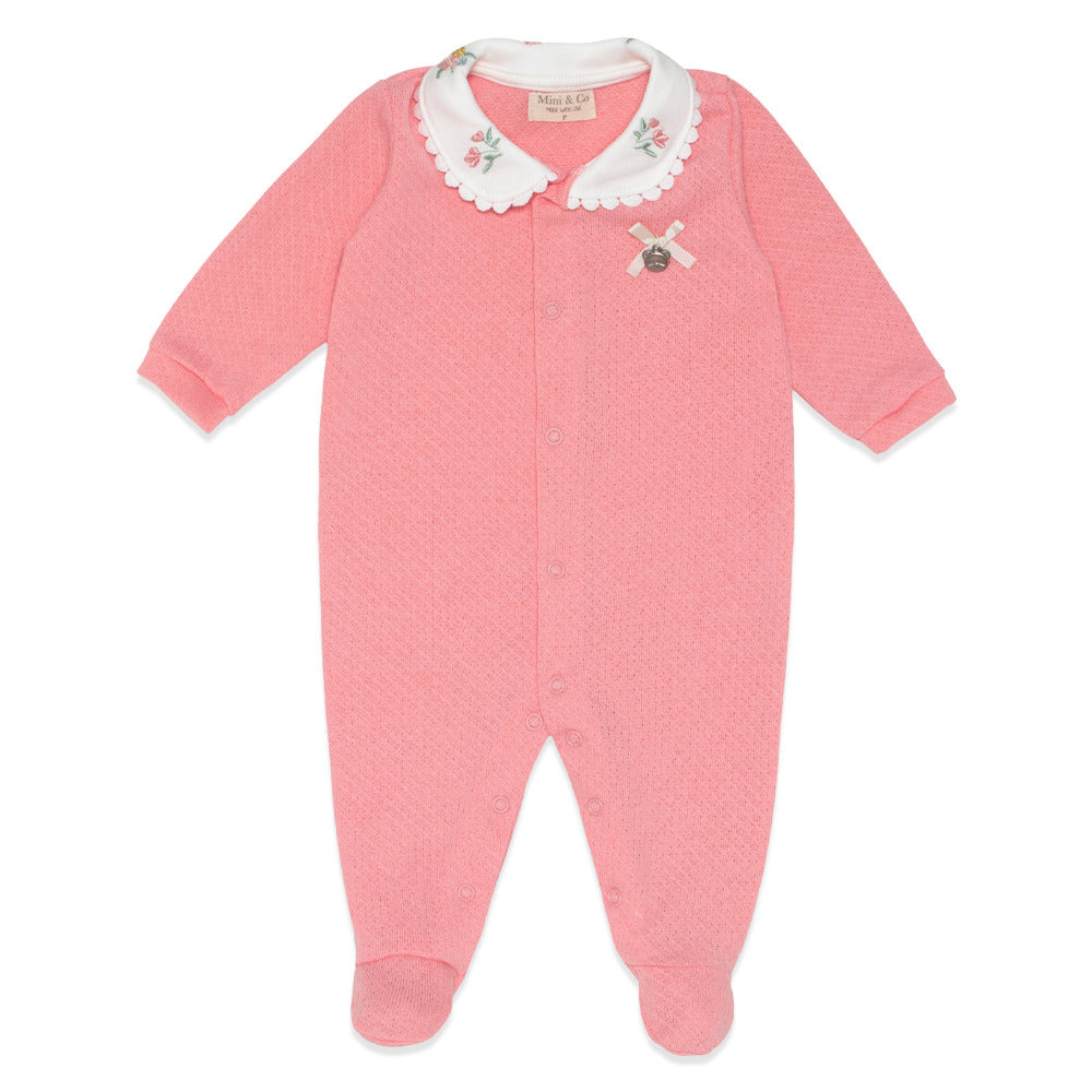 Rose Petal Collar Footed Sleeper