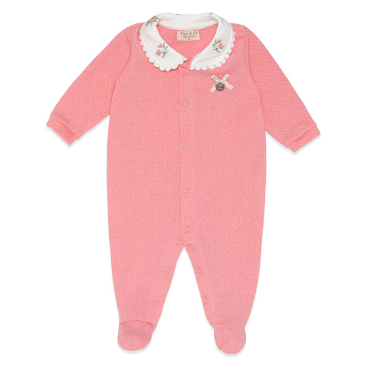 Rose Petal Collar Footed Sleeper