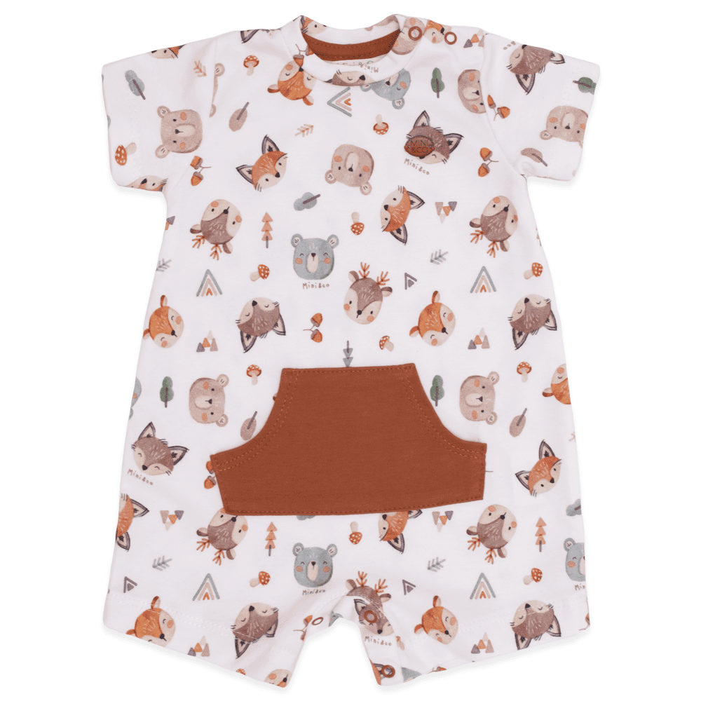 Woodland Pocket Baby Romper