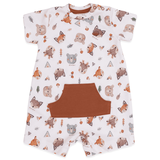Woodland Pocket Baby Romper