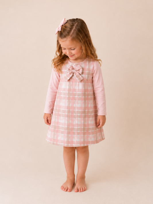 Blush Bow Baby Dress Set
