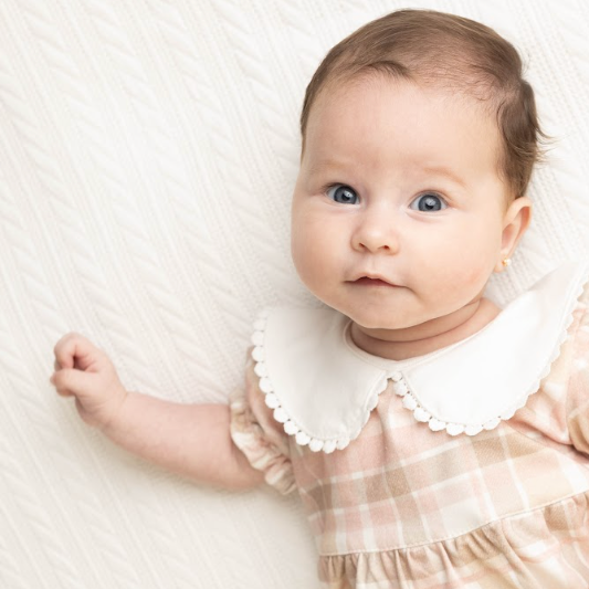 Blush Gingham Collar Romper