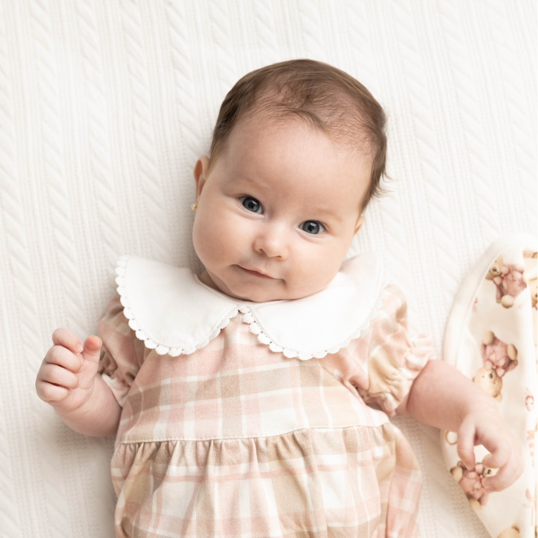 Blush Gingham Collar Romper